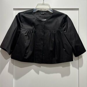 Theory Black Satin Cropped Jacket - Small (New w Tags)